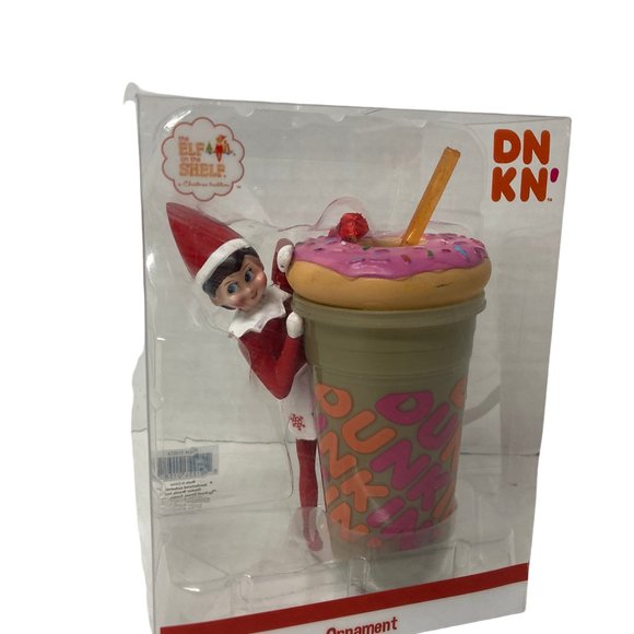 Elf On The Shelf ornament Girl With Donut Coffee Cup Iconic Logo - Picture 2 of 4